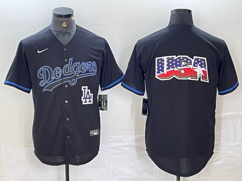 Men Los Angeles Dodgers Blank Black Fashion Edition 2024 Nike Game MLB Jersey style 4
